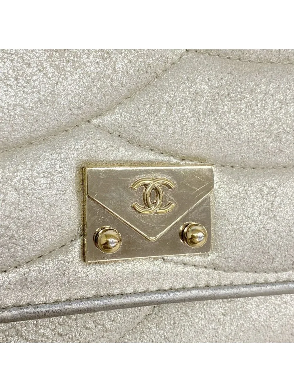 Chanel Wallet on Chain Leather Gold Champagne